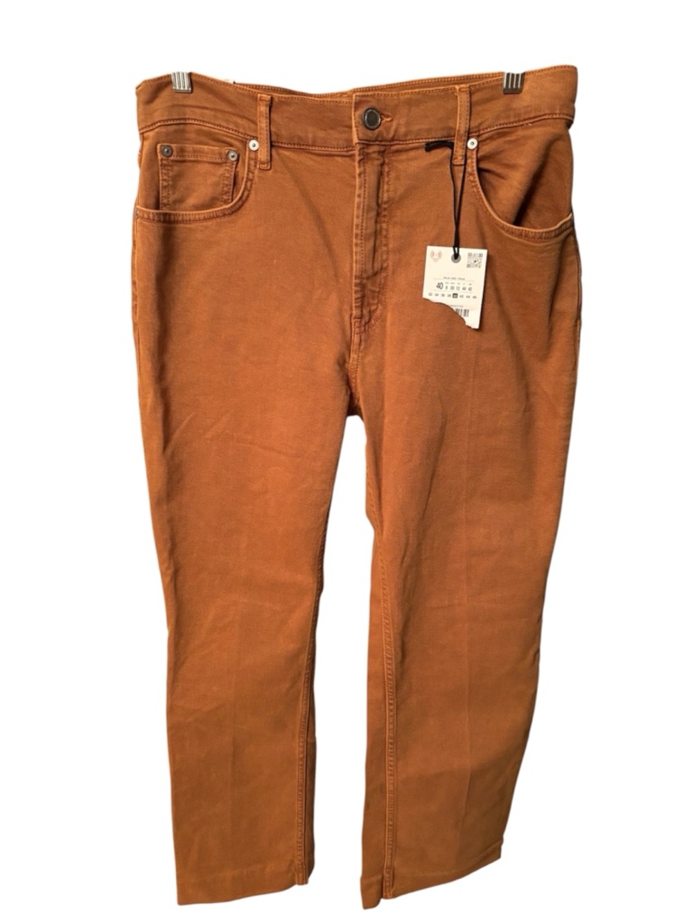 Zara Cropped Bootcut Jeans in Burnt Sienna Size 8